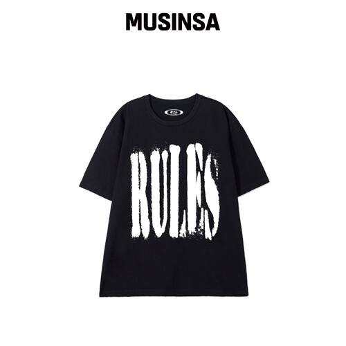 BY.L RULES 短袖 T 恤 黑色韩国官网直邮进口MUSINSA