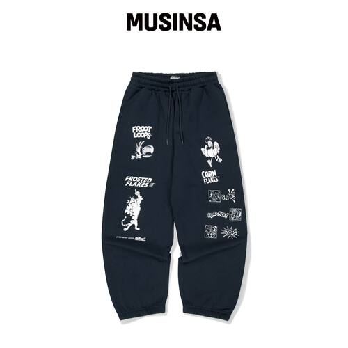 WKNDRS KELLOGGS FAMILY SWEAT PANTS (海军蓝) 韩国官网直邮进口
