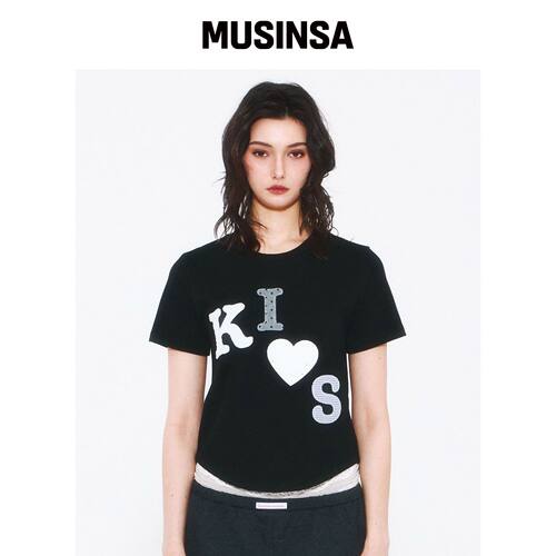KIMS FRESH COTTON MARKET KEYTH LOGO 拼接T恤 韩国官网直邮进口