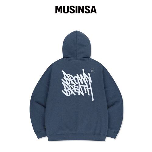 BROWNBREATH TAG 连帽卫衣 - 混色蓝 MUSINSA韩国直官网直邮进口
