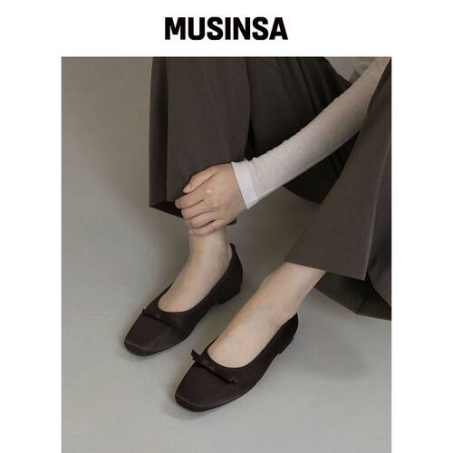 SAPPUN 扎贝拉缎面蝴蝶结平底鞋 (1cm) MUSINSA韩国直邮官方正品