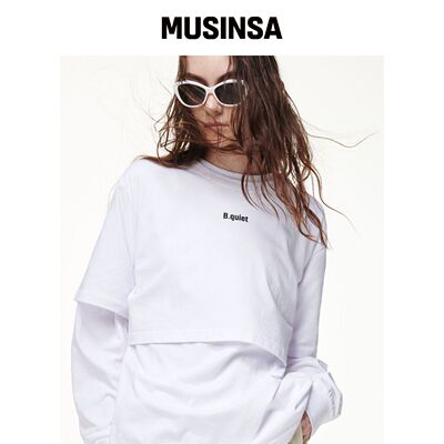 B QUIET CROPPED TSHIRTS_WHITE MUSINSA韩国官网直邮进口