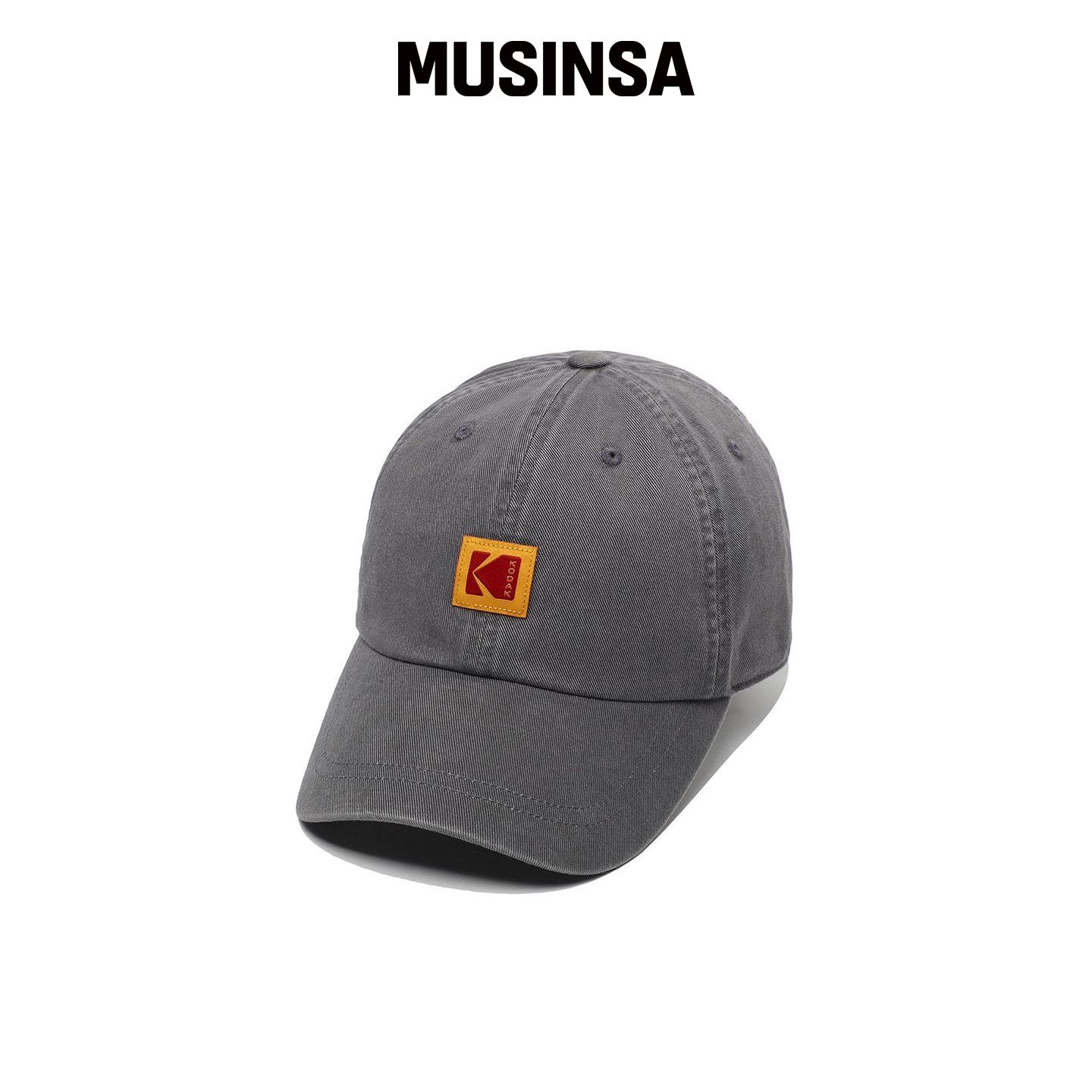 KODAK RAGS 放松版型方形logo棒球帽 GREY MUSIN韩国官网直邮进口