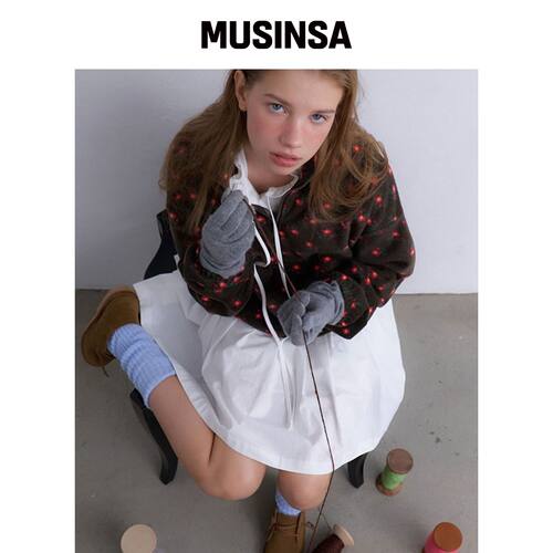 MURMURE 花卉抓绒拉链衫_Floral Zip-Up_2colors韩国官网直邮进口
