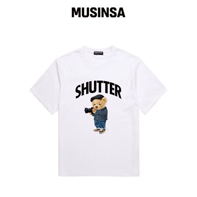 SHUTTER CAMERA BEAR 短袖T恤 (SS035) 白色韩国官网直邮进口