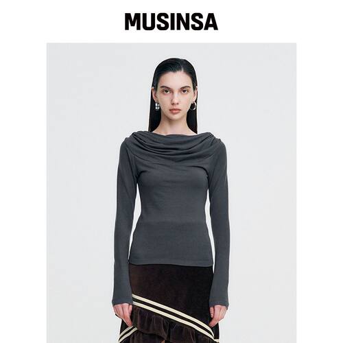 KIMZISU Cowl Neck Soft Slim 连帽衫 _ CHARCOA韩国官网直邮进口