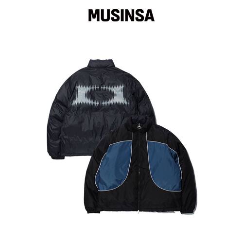 CRITIC 拼色可翻转羽绒外套 黑色 MUSINSA韩国官网直邮进口