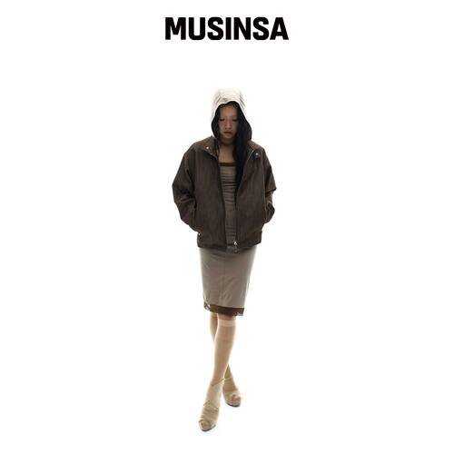 OJOS 金属牛仔夹克 / 棕色 MUSINSA韩国官网直邮进口