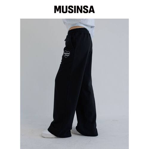 AWESOME STUDIO 低腰宽松运动裤 黑色 MUSINSA韩国官网直邮进口