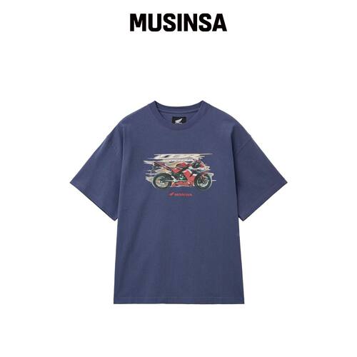 PHYPS MOTORCYCLE CBR 600RR 短袖蓝色T恤 MUSIN韩国官网直邮进口