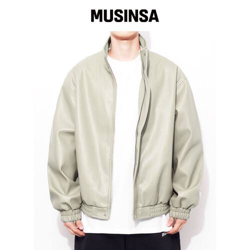 QT8 GARMENTS LB合成皮革隐形夹克（奶油色） MU韩国官网直邮进口