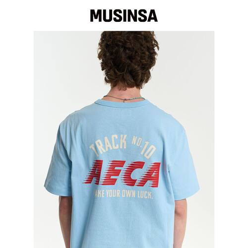 AECA TRACK NO.10 AECA 半袖T恤-天蓝色韩国官网直邮进口MUSINSA