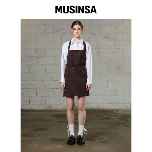 ARI MEOW BUCKLE MINI DRESS / 棕色韩国官网直邮进口MUSINSA