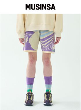 MIMICAWE LANDSCAPE KNIT SHORTS/IVORY韩国官网直邮进口MUSINSA