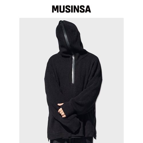 RESPECT 半拉链羊毛混纺针织连帽衫 MUSINSA韩国官网直邮进口