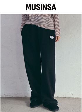 OURNOSTALGIA Petal Boucle Sweat Pants_Black(韩国官网直邮进口