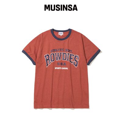 ROWDY ROWDY 环领衬衫灰橙色 MUSINSA韩国官网直邮进口