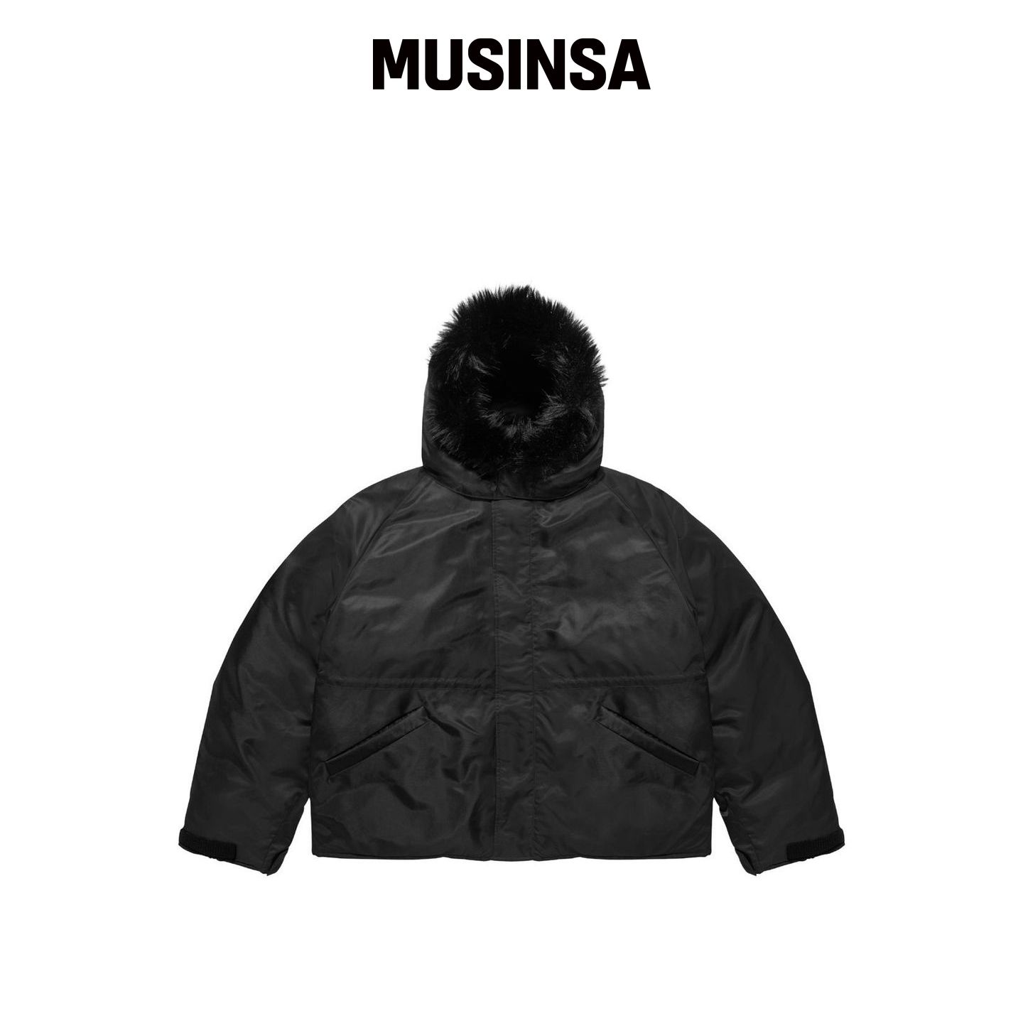 YEEZY冬季黑色棉服亮面户外复古外套韩国官网直邮进口MUSINSA