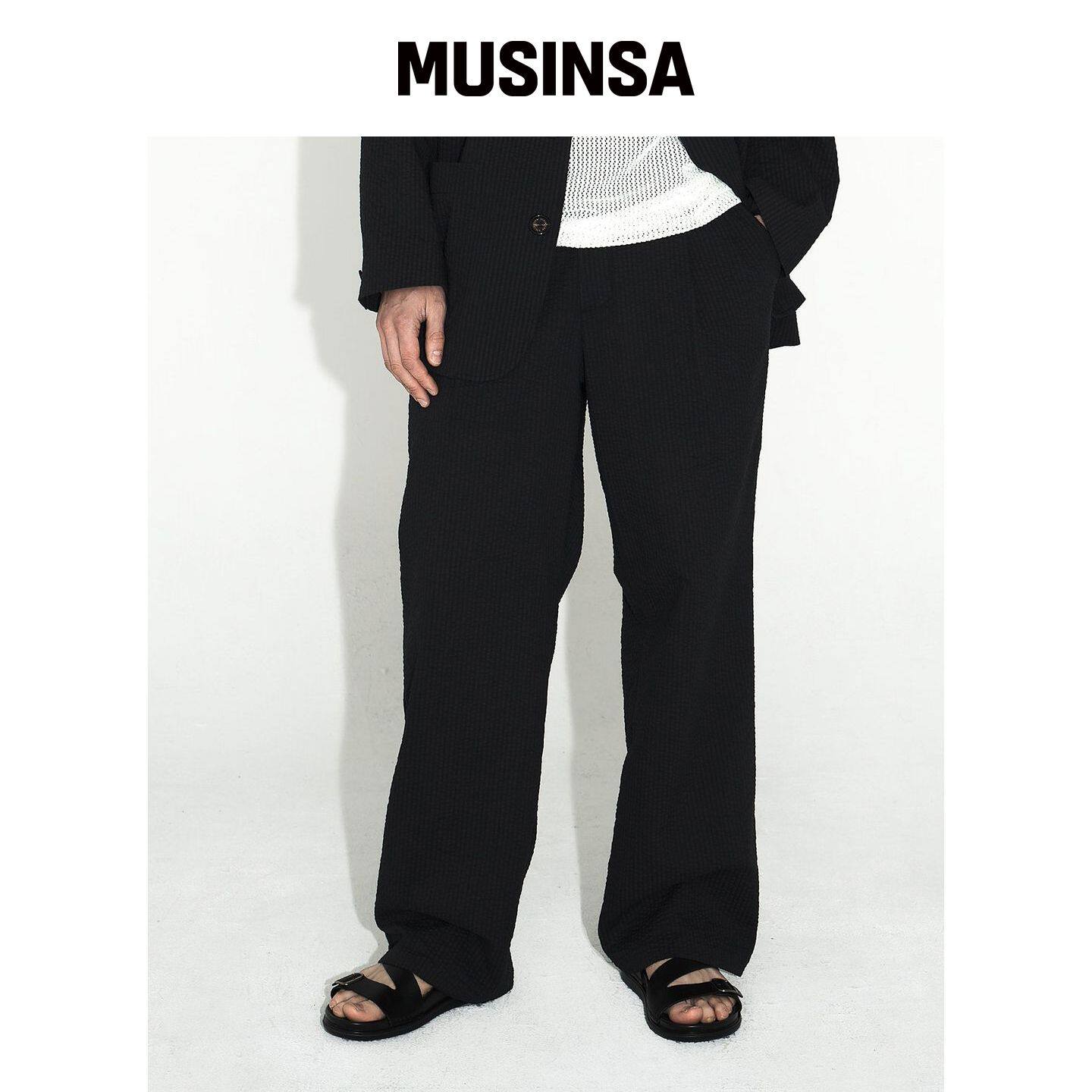 ULKIN 雪纺宽松slacks_茶色 MUSINSA韩国官网直邮进口