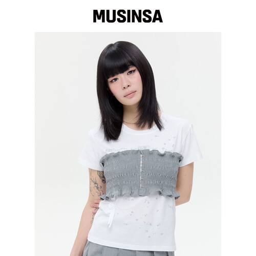TYPESERVICE 褶皱钩子上衣 [灰色] MUSINSA韩国官网直邮进口