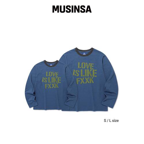 ISTKUNST LOVE IS STRIPE 长袖T恤_蓝色(IK2EFMT韩国官网直邮进口