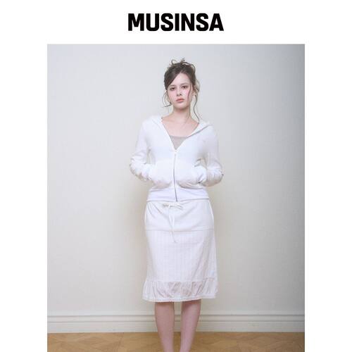 BELLIALEU BELLA 连帽拉链外套 白色 MUSINSA韩国官网直邮进口