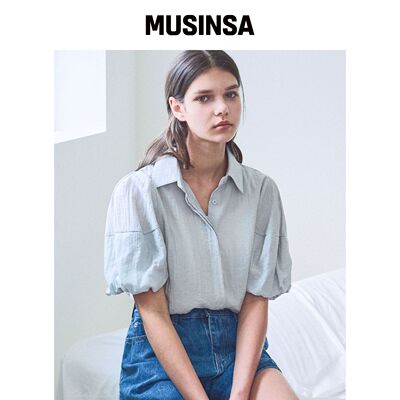 SLOWLOLLI Roen蓬松泡泡衬衫_2种颜色 MUSINSA韩国官网直邮进口