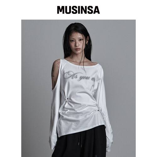 AS YOU ARE CUTOUT 皮肤穿孔长袖白色 MUSINSA韩国直邮官方正品