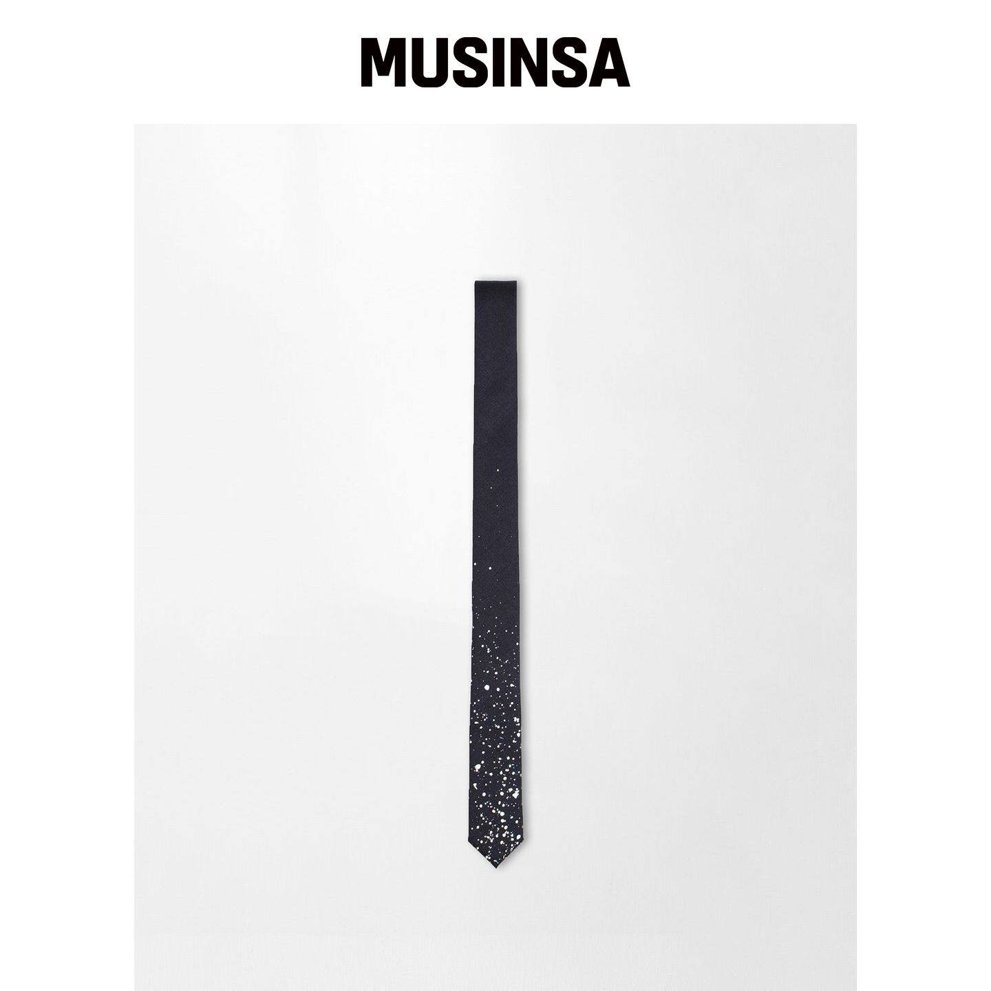WHAGI 涂鸦窄领带(炭灰色) MUSINSA韩国官网直邮进口
