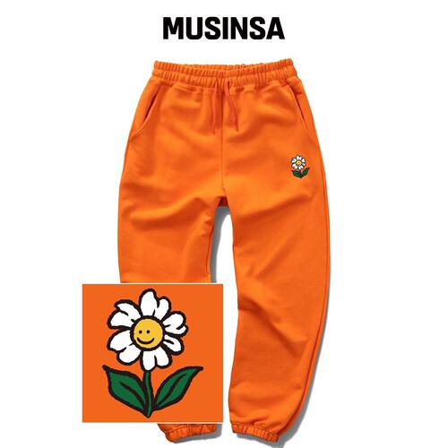 TRIPSHION SINGLE FLOWER LOGO 运动卫裤 - 橙色韩国官网直邮进口