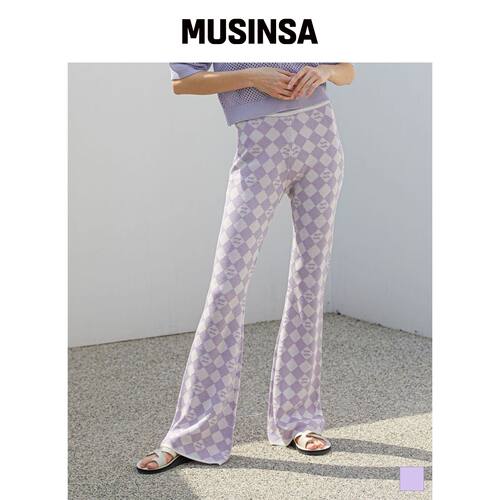 KNIZURE 提花半靴子裤_LAVENDER韩国官网直邮进口MUSINSA