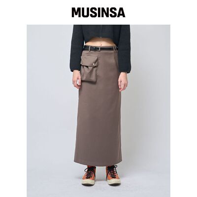 320SHOWROOM 1Cargo口袋长裙卡其棕色 MUSINSA韩国直邮官方正品