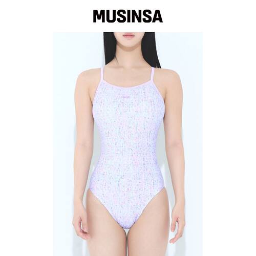 LASERIN TWEE波浪紫蓝色双肩斜挎包连体泳衣 MUS韩国官网直邮进口