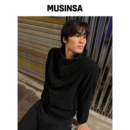 UNTITLED SEOUL 格纹连帽卫衣 黑色 MUSINSA韩国官网直邮进口