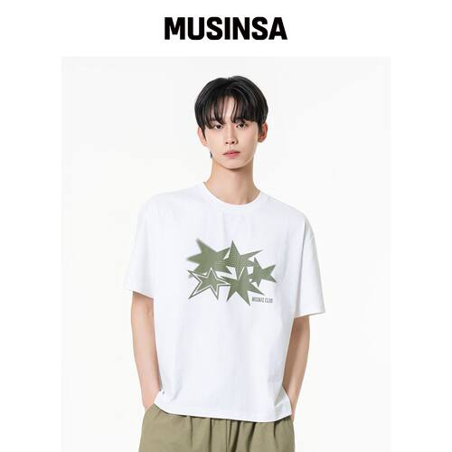 MOZMOZ FIVESTAR 冷感功能短款T恤 白色 MUSINSA韩国直邮官方正品