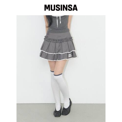 ILLIGO DOLLY 抓绒迷你裙炭灰色 MUSINSA韩国直邮官方正品