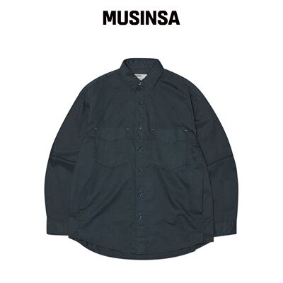 NOMANUAL 水洗深蓝色过染衬衫 MUSINSA韩国官网直邮进口