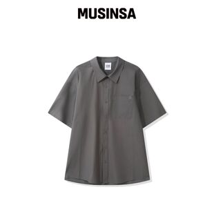 CGP 口袋短袖衬衫-炭灰色 MUSINSA韩国官网直邮进口