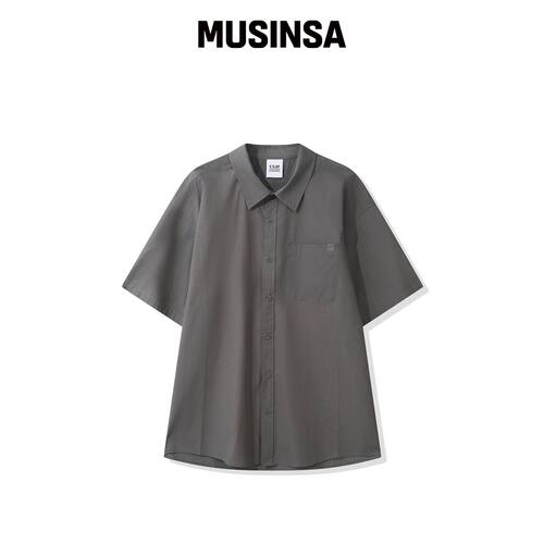 CGP 口袋短袖衬衫-炭灰色 MUSINSA韩国官网直邮进口