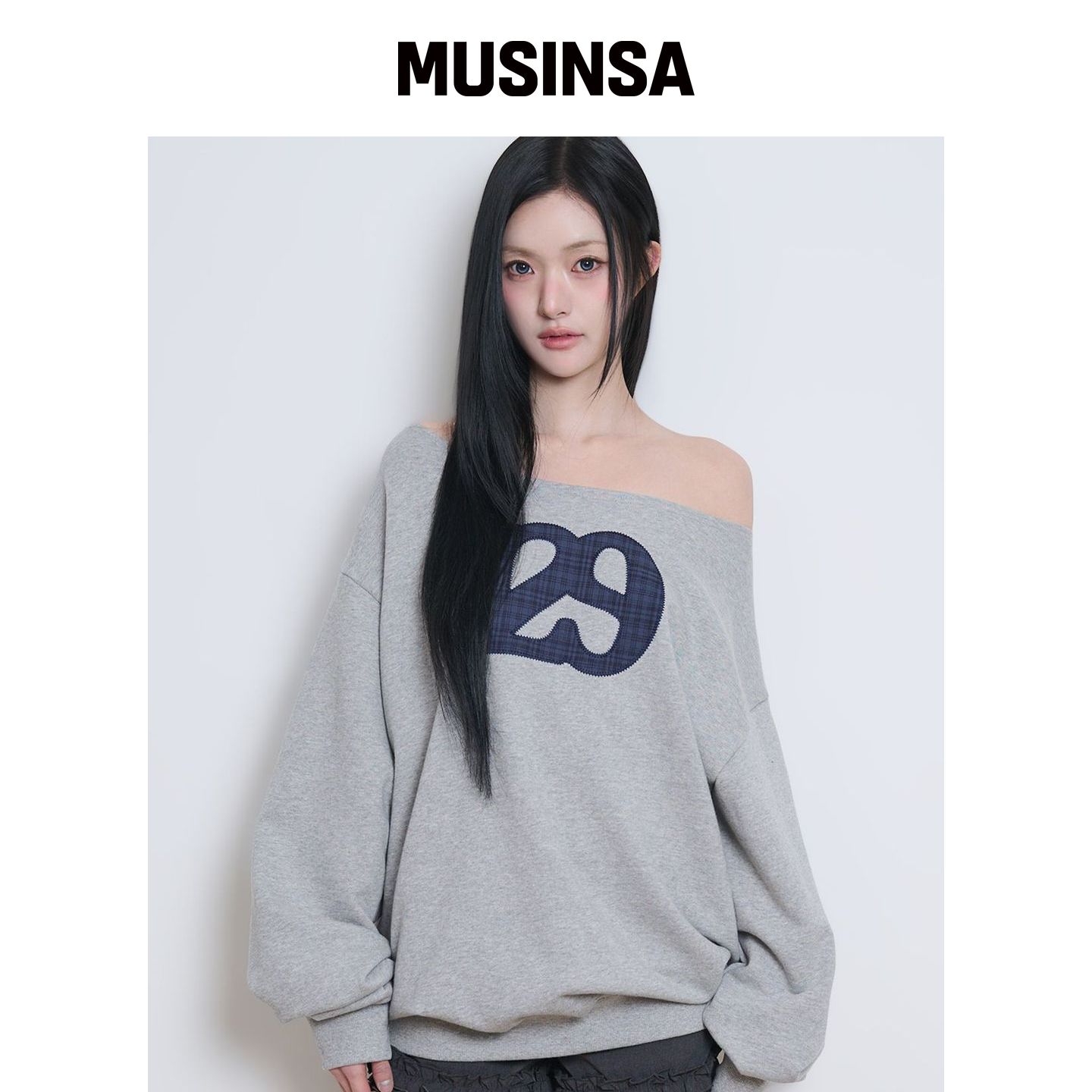 ILLIGO 129 LOGO PATCH 船领卫衣 混色 MUSINSA韩国直邮官方正品图片