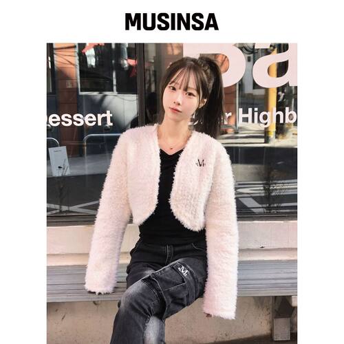 MUCENT 莫布林毛绒短披肩开衫 (2颜色) MUSINSA韩国官网直邮进口