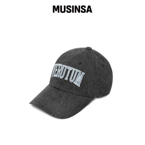VERUTUM 大弧形LOGO棒球帽深灰色 MUSINSA韩国官网直邮进口