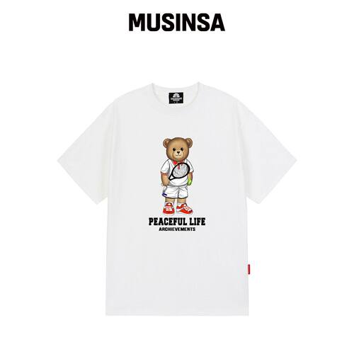 TRIPSHION TENNIS STANDING BEAR T恤 - WHITE韩国官网直邮进口