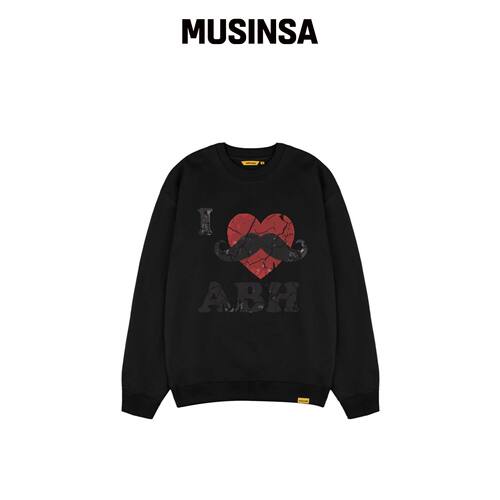 ABEEHUMS I LOVE MUSTACHE 卫衣 ABH367-168 黑 韩国官网直邮进口