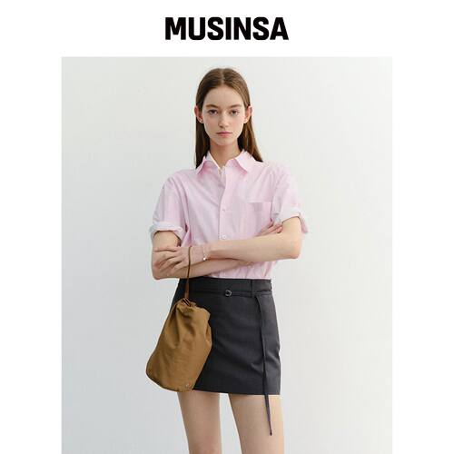 DUNST BELTED MINI SKIRT_UDSK6B227_炭灰色韩国官网直邮进口