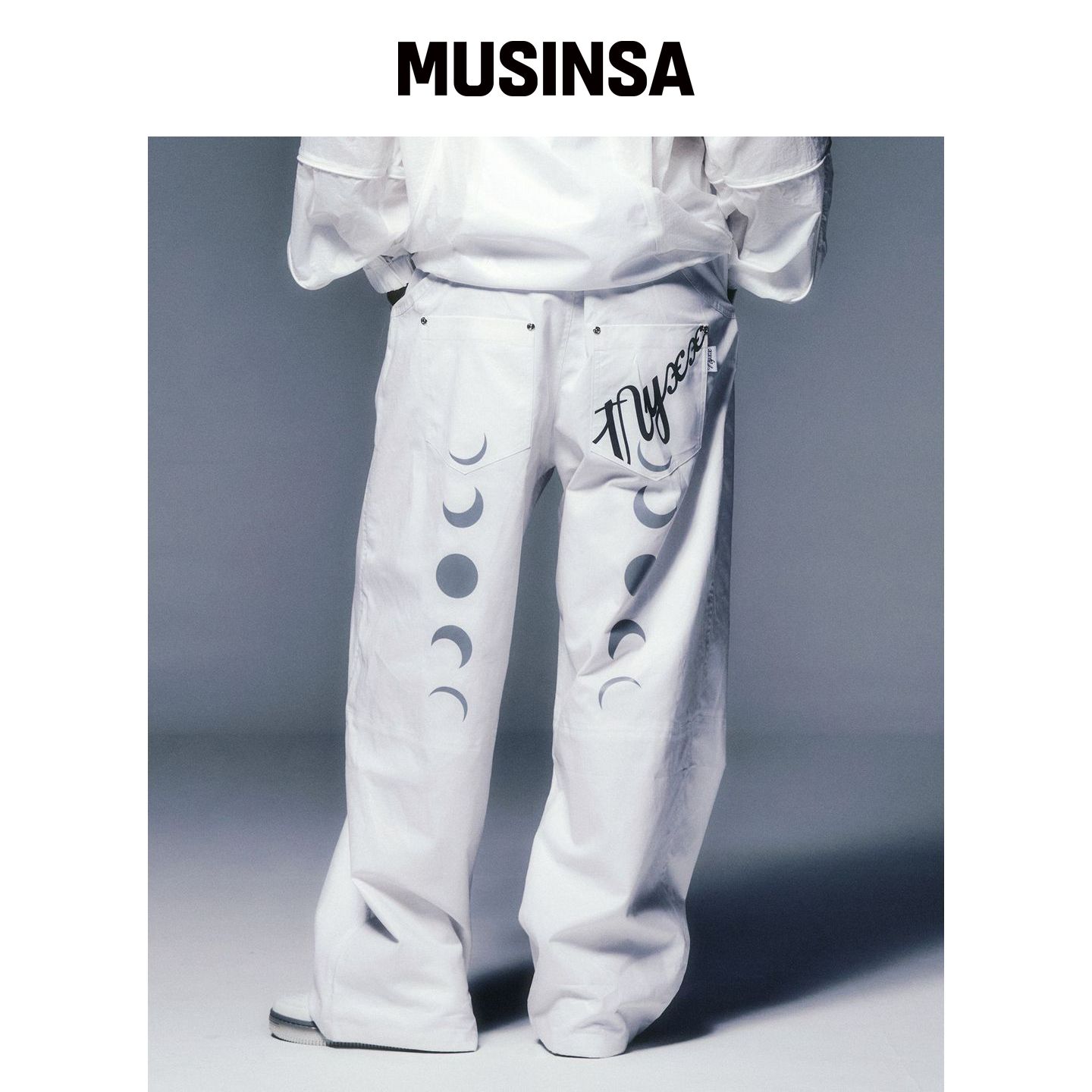 NYXX 带腰带仿皮裤 白色 MUSINSA韩国官网直邮进口