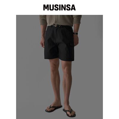 BOWLOW PRODUCT 棉质卡其半裤[黑色] MUSINSA韩国官网直邮进口