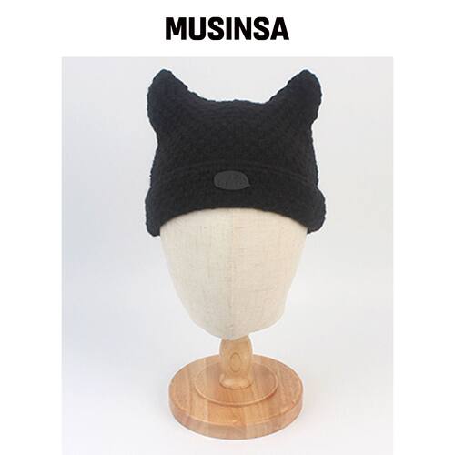 UNIVERSAL CHEMISTRY 猫咪针织黑色帽子 MUSINSA韩国官网直邮进口