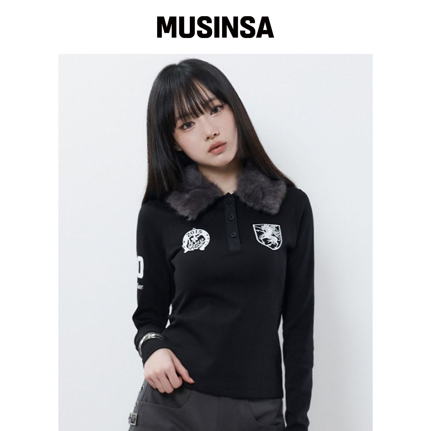 LUVISTRUE RL 毛领袖子(黑色) MUSINSA韩国官网直邮进口