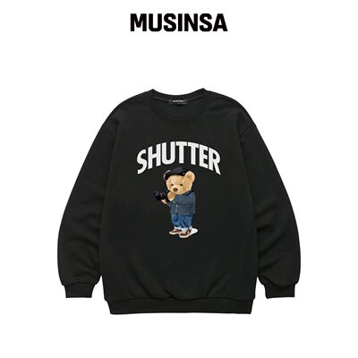 SHUTTER CAMERA BEAR 运动衬衫 (SLS035) 黑色韩国官网直邮进口